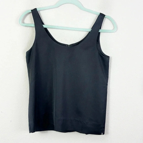 J. Crew Satin Black Tank Top size XXS - Picture 2 of 9